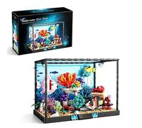 DrmBeyd Ideas Fish Tank Building Blocks with Light, Marine Aquarium Building Sets Compatible with L***, Including Ocean Jellyfish, Octopus Treature, Coral Toy, Marine Aquarium Decor (1318 PCS)