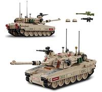 DrmBeyd M1A2 Abrams Tank Building Set for Adults, 1004+ PCS Military Tank Building Blocks Kit, WW2 Collectible Army Toy Blocks Model, Home Office Decor Gift for History Enthusiasts