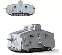 DrmBeyd Military A7V Heavy Tank Building Set for Adults, 1:35 WW1 German A7V Tank Building Set Collectible, Home Decor Army Panzer Toy Gifts for Military Enthusiasts, 920 Pieces