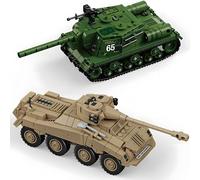 DrmBeyd Military Tank Building Set, SD KFZ 234 ARMORED & CANNON ISU-152 Model, Two Pack Tank Building Blocks for Adults, Great Gifts for Military Enthusiasts and Boys, 964+ PCS