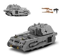 DrmBeyd Panzer VIII Maus Building Set, WW2 Military Panzer VIII Tank for Adults, 802+ Pieces Military Tanks Building Blocks Kit, Collectible Model Gift Ideal for Tank Fans
