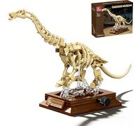 DrmBeyd Skeleton Dinosaur Building Blocks Set, Brachiosaurus Fossils Dino Model Building Kit with Mechanical Linkage, Ideas Dinosaur Skeleton Gifts for Fossils Lovers & Décor (264 PCS)
