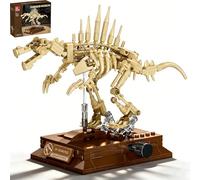 DrmBeyd Skeleton Dinosaur Building Blocks Set, Spinosaurus Fossils Dino Model Building Kit with Mechanical Linkage Func, Ideas Dinosaur Skeleton Gifts for Fossils Lovers & Décor (268 PCS)