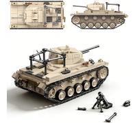 DrmBeyd WW2 German Tank Building Set, 658 PCS Panzer II Ausf. C Artillery Tank with 3 Minifigures & Accessories, WW2 Building Blocks Military Panzer II Toy, Gifts for Military Enthusiasts