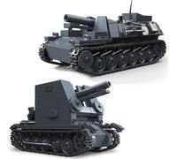 DrmBeyd WW2 Military Tank Building Set, 2 Pack WW2 Bison Series Self-Propelled Guns Tank Building Blocks, Germany Tanks Blocks Model Home Decor, Gifts for Military Enthusiasts, 1170 PCS
