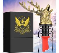DRMFLE Bronze Deer Head 2-in-1 Zinc Alloy Wine Pourer & Stopper - Drip-Free, Airtight Seal - Rustic Elegance for Wine Lovers