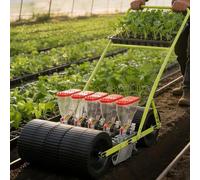 Drmoxin Garden Corn Soybean Seeder,Hand-Pushed Vegetable Planter with Adjustable Row Spacing. Portable Manual Seeder1-6 Row Configurations,for Soy Peanut Corn Cotton Soybean 5row