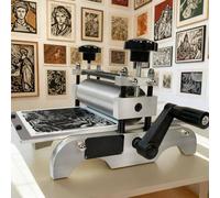 Drmoxin Manual Printmaking Etching Machine, Flat Press Printing Machine, 31 * 17CM, Adjustable Roller Height, Easy To Store, for Decorative Displays and Printing Supplies