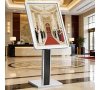 Drmoxin Sign Holder Stand, Poster Stands with Aluminum Frame for Display, Adjustable Pedestal Floor Base Signage Holder, Welcome Menu Banner, for Logo Business & Store Grey-50 * 70cm