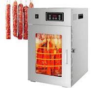 Drmoxin Stainless Steel Rotary Meat Dryer, 24-Hour Digital Timer, 7.5 Kg Capacity, 800W Commercial Dehydrator, 30-90°C Adjustable, Suitable For Sausages, Bacon, Chicken, Fish, And Beef
