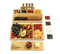 drmvalg Premium Charcuterie Board Cheese Boards Gift Set with Stainless Steel Knives, Slates and Bowls. Housewarming Gift, Wedding Gift for Couple, Bridal Shower Aperitif Board