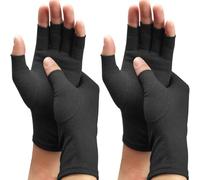 DRNAIETY 2 Pairs Compression Gloves- Arthritis Gloves for Men & Women, Fingerless for Typing Daily Work (S)