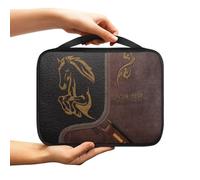 Drnuikhe Aztec Tribal Horse Print Bible Covers for Women Scripture Bible Case Portable Protective Bible Carrier Bag with Handle and Zippered Back Pocket Bookmark for Women Outdoor Study Accessories