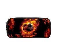Drnuikhe Burning Soccer Ball Pencil Bag Pencil Case for Kids Girls Boys School Pen Cases Holder Stationery Organizer Marker Holder Large Stationery 1Compartments Zippers Organizer