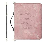 Drnuikhe Custom Bible Cases for Girls, Personalizedl Bible Cover Case with Name, Psalm 28:7 Print PU Leather Bible Protecto with Strap Handle Inner Pockets and Pen Loop, Bible Study Supplies