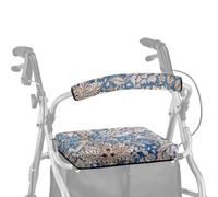Drnuikhe Rollator Seat & Backrest Cover, Windrush Print | Adjustable soft fabric decor cover, William Morris style design, universal rollator accessory for elderly men, women & adults