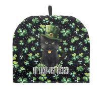 Drnuikhe St. Patrick's Tea Cosy for Teapot Shamrock Clover Green Cotton Teapot Warmer Insulating Tea Cozy Custom Prints Teapot Cover for Kitchen Home Decorative Keep Warm Tea Pot Decor Pack of 1
