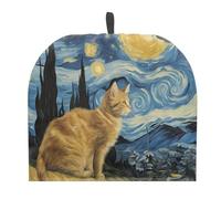 Drnuikhe Starry Night Cat Lovers Artistic Painting Graphic Tea Cosy for Teapot Large Tea Cozy for Teapot British Tea Cozies for Party Wadding Tea Cosy Covers