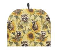 Drnuikhe Sunflower Raccoon Tea Pot Cosy Insulating Tea Kettle Quilt Breakfast Warmer Thick Wadding Teapot Warmer for Teapot Decor Home Kitchen Decoration