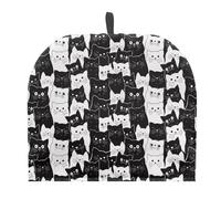 Drnuikhe Tea Pot Cozy for Teapots Insulated Cat Print Teapot Cozy Quilt Durable Tea Kettle Protector Universal Tea Pot Tea Kettle Dust Cover with Hanging Ring for Housewife, Friend, Mom