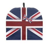 Drnuikhe Union Jack & Bow Tie Print Tea Cozy for Teapots with Handle, British Theme Dust Insulated Cover Hanging Fold-Up Design, Suitable for Kitchen and Living Room Table Decoration