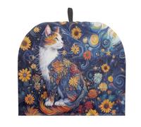 Drnuikhe Vintage Cat Boho Flower Tea Cozy for Teapot, Tea Kettle Cover Insulated Cosy, Novelty Gifts for Women Home Coffee Shop Table Top Décor