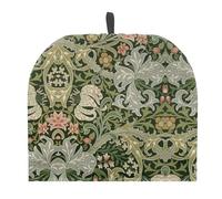 Drnuikhe William Morris Pattern Golden Lily Tea Cozy for Teapots with Handle, Dust Insulated Cover Hanging Fold-Up Design, Suitable for Kitchen and Living Room Table Decoration