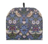Drnuikhe William Morris Pattern Strawberry Thief Tea Cozy for Teapots with Handle, Dust Insulated Cover Hanging Fold-Up Design, Suitable for Kitchen and Living Room Table Decoration