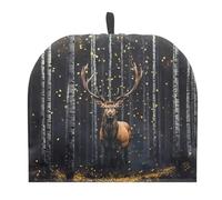 Drnuikhe Woods Plum Deer Tea Pots Cozy Reusable Durable Teapot Dust Cover Soft Lightweight Fabric Keep Tea Warm for Housewife Mom Friend Home Kitchen Décor