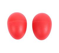 Droagoct 1 Pair Plastic Percussion Musical Egg Maracas Shakers red