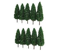 Droagoct 10Pcs Pine 1:25 Model Train Railway Building Green Model Tree for O G Scale 1/25 Railroad Layout Scenery
