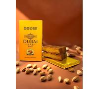 DROIS Millionaire Dubai Chocolate Bar Grand 100g - Belgian Chocolate Coated, Premium Pistachio & Golden Kadayıf Filling - Made in EU