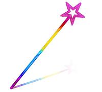 Drokenle 13 Inch Fairy Wand Colorful Star Wand for Kids, Princess Angel Magic Wand Sparkle Star Wand Sticks for Girls Birthday Party Halloween Christmas Cosplay Costume (Colorful)