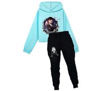 DROLA Wednesdays Tv series Addams Print Hoody+Sweatpant Sets,Tracksuit Sweatshirt and Jogging Pant Set Casual for Girls Kids