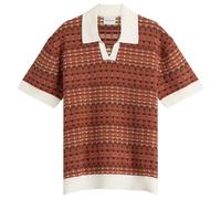 Drôle de Monsieur Men's Knitted Mesh Polo Shirt Dark Red