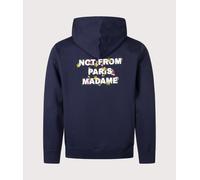 Drôle de Monsieur Mens Relaxed Fit Vine Embroidered Slogan Hoodie - Colour: NY Navy - Size: Medium