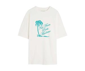 DRÔLE DE Monsieur Slogan Palmiers Printed Cotton T-shirt - Off White - S