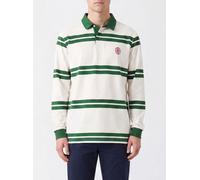 Drôle de Monsieur Striped Long-Sleeved Cotton Polo with Embroidered Logo - Size: M - male