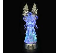 DRomance 14" Angel Snow Globe Lantern Battery Operated with 6 Hour Timer Color Changing LED Light Praying Angel Swirling Glitter Water Lamp Thanksgiving Christmas Holiday Decor Gift
