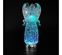 DRomance Color Changing Angel Snow Globe Light up with 6 Hour Timer, Battery Operated Swirling Glitter and Water Christmas Snow Globe Gifts for Women(11 Inches, Angel Reading)