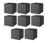 Drona Fabric Storage Box Inserts - Grey - 33x38x33cm - Durable Foldable Cube Organizer for Shelves, Wardrobes, and Closets, pack of 8