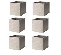DRONA (I K E A) Box, patterned light green/white33x38x33 cm 6 PACK (Beige)