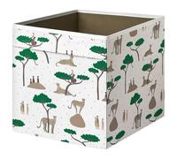 DRONA Storage Box SANDLOPARE Cheetah Print - Folding Fabric Shelf Organizer 33x38x33 cm | IKEA Style Decorative Storage Bin for Home & Office Decor