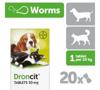 Droncit Tablets For Cats & Dogs - 20 Pack [81502307]