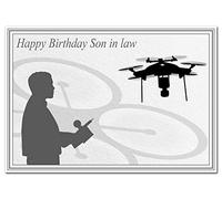 Drone Birthday Cards for him - Best Unusual Unique Cool Extra Special - Men Male (Son in law Birthday Card - Drone theme)