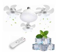 Drone Ceiling Fan with Light, 4-Head E27 Screw-In Ceiling Fan Lamp with Remote Control, 2-in-1 Dimmable LED Fan, 3 Colour Modes, 3 Speeds, Adjustable Angle for Bedroom, Kitchen, Garage，3-Head