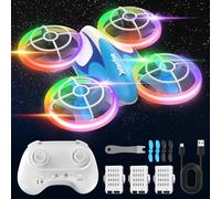Drone for Kids LED Light Effect Mini Drone, One Touch Ascent/Descent, 360° Flip, Altitude Hold, 3 Speeds, Kids Drone with 3 Batteries Gift Toy for Boys and Girls Aged 6-12