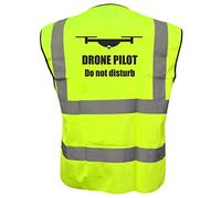Drone Pilot Do Not Disturb Printed Yellow Vest, Aerial Photography, Events, Large