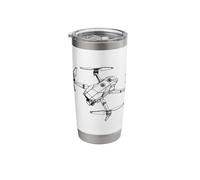 Drone Pilot Quadcopter Operator RC Minimalist Blueprint Stainless Steel Insulated Tumbler