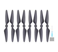 Drone Propellers Replacement Wing Blades Sturdy Durable Powerful Stable High Rigidity Lightweight Compact Accessories for Beast 3 SG906 MAX Drone PC Material Black 19.3cm 4 or 8 (4 Pairs)